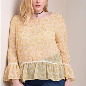 Kori America “Cuddle With Me” Sheer Boho Blouse